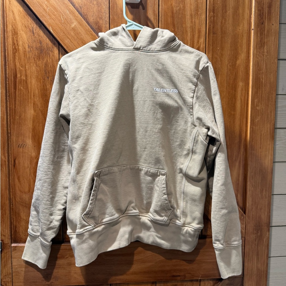 TALENTLESS Tan Hoodie with Subtle Logo
